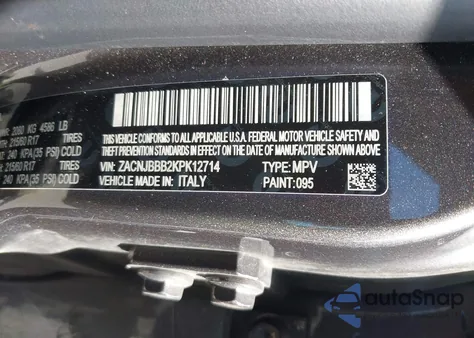 2019 Jeep Renegade Latitude 4X4 from USA, damaged, VIN ZACNJBBB2KPK12714